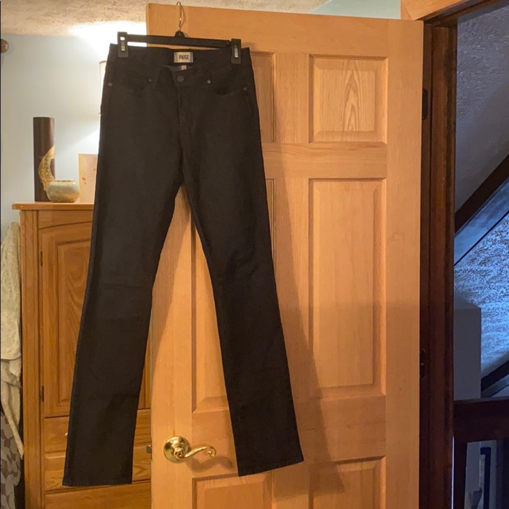 PAIGE dark blue stretchy skyline straight jeans